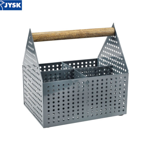Hộp đựng đa năng | VICKLEBY | kim loại/gỗ | xám | R15xD20xC20cm