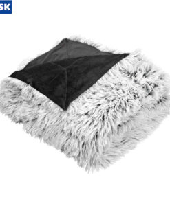Chăn sofa | LOTUS | polyester | trắng/xám | giả lông | D195xR135cm