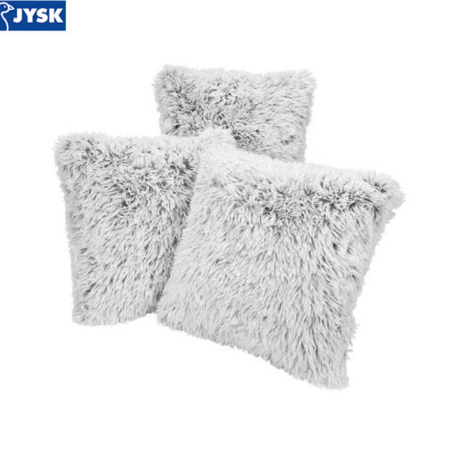Gối trang trí | LOTUS | polyester | trắng/xám | giả lông | D50xR50cm