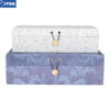 Bộ 2 hộp đựng | HAAGN | giấy nén | xanh/trắng | D32xR23x10cm / D29xR18xC8cm