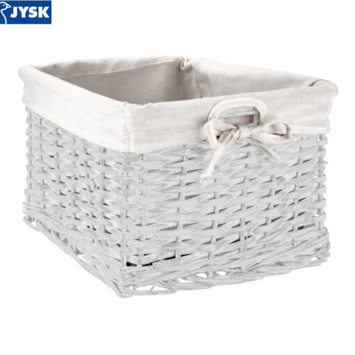 Giỏ đựng | GORM | polyester/cây liễu | trắng | R20xD25xC16cm