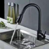 Vòi rửa bát nóng lạnh Kagol K01 cần cứng, vòi rút đầu tròn, inox phủ nano